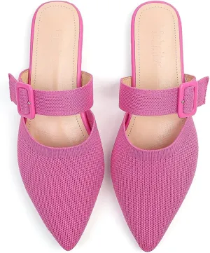 Pointed Toe Mules for Women Flats，Slip On Mules Backless，Wide Width Mules，Mule Slides Flats Sandals