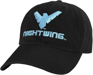 Popfunk Official Batman Nightwing Logo Dad Hat - The U18 Adjustable Relaxed-Fit Cap - Unisex for Men and Women, Black