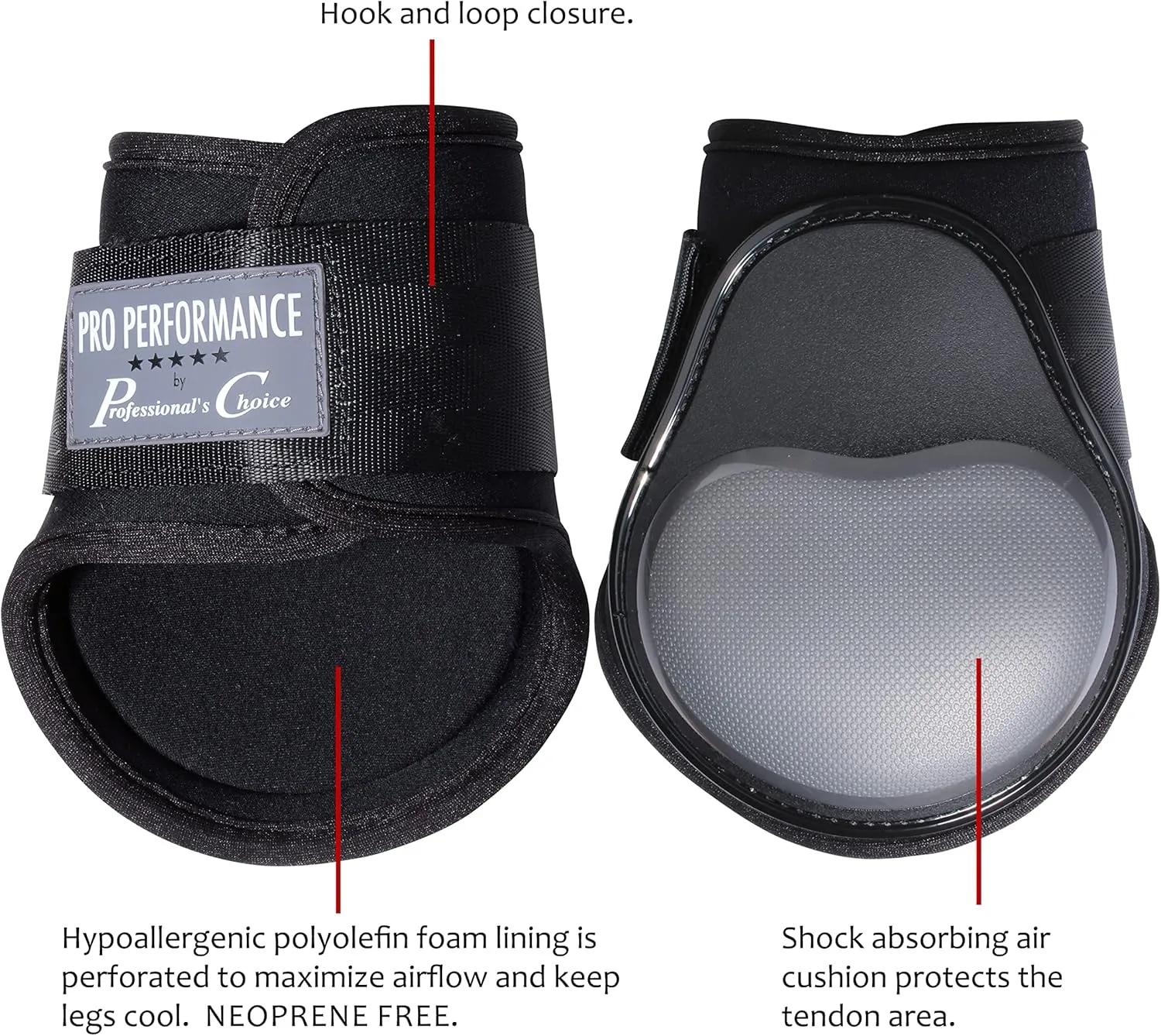 Professional's Choice Sports Medicine Products Pro Performance Fetlock Horse Boots Equestrian Sports | Black One Size