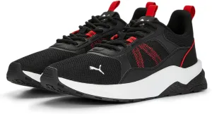 PUMA Anzarun 2.0 Unisex Lifestyle Running-Inspired Sneakers, Black-White-Red, US Big Kid 5