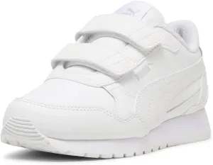 PUMA ST Runner Hook and Loop Sneaker, White-Cool Light Gray, 12 US Unisex Little Kid
