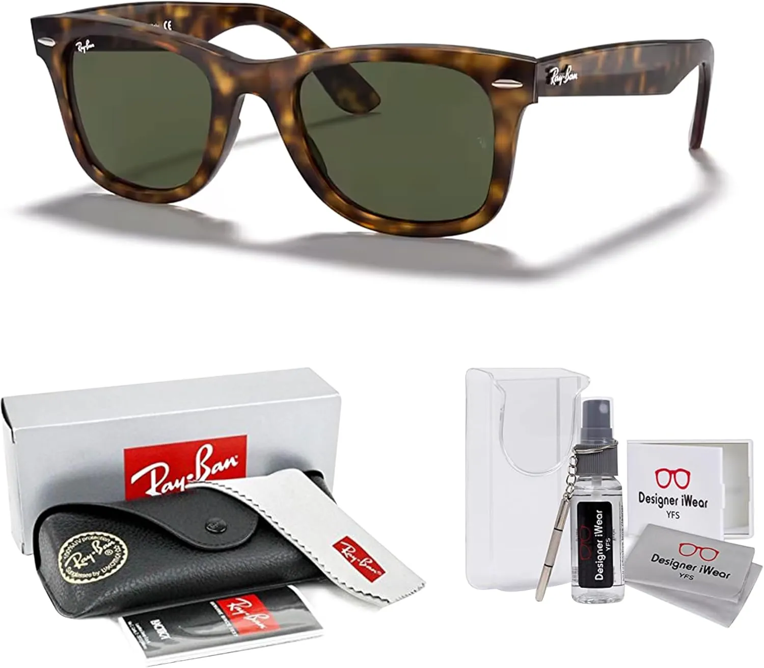 Ray-Ban Rb4340 Wayfarer Ease Square Sunglasses   Bundle with DIW Kit