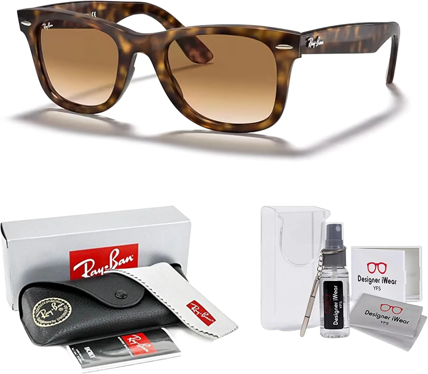 Ray-Ban Rb4340 Wayfarer Ease Square Sunglasses   Bundle with DIW Kit