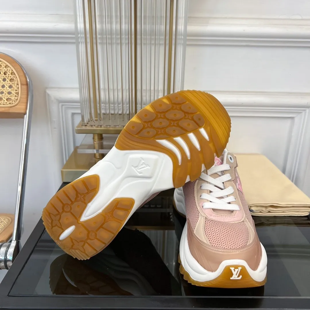 Reduced cost BROWN SNEAKER Louis 55 PINK Vuitton RUN Exclusive options