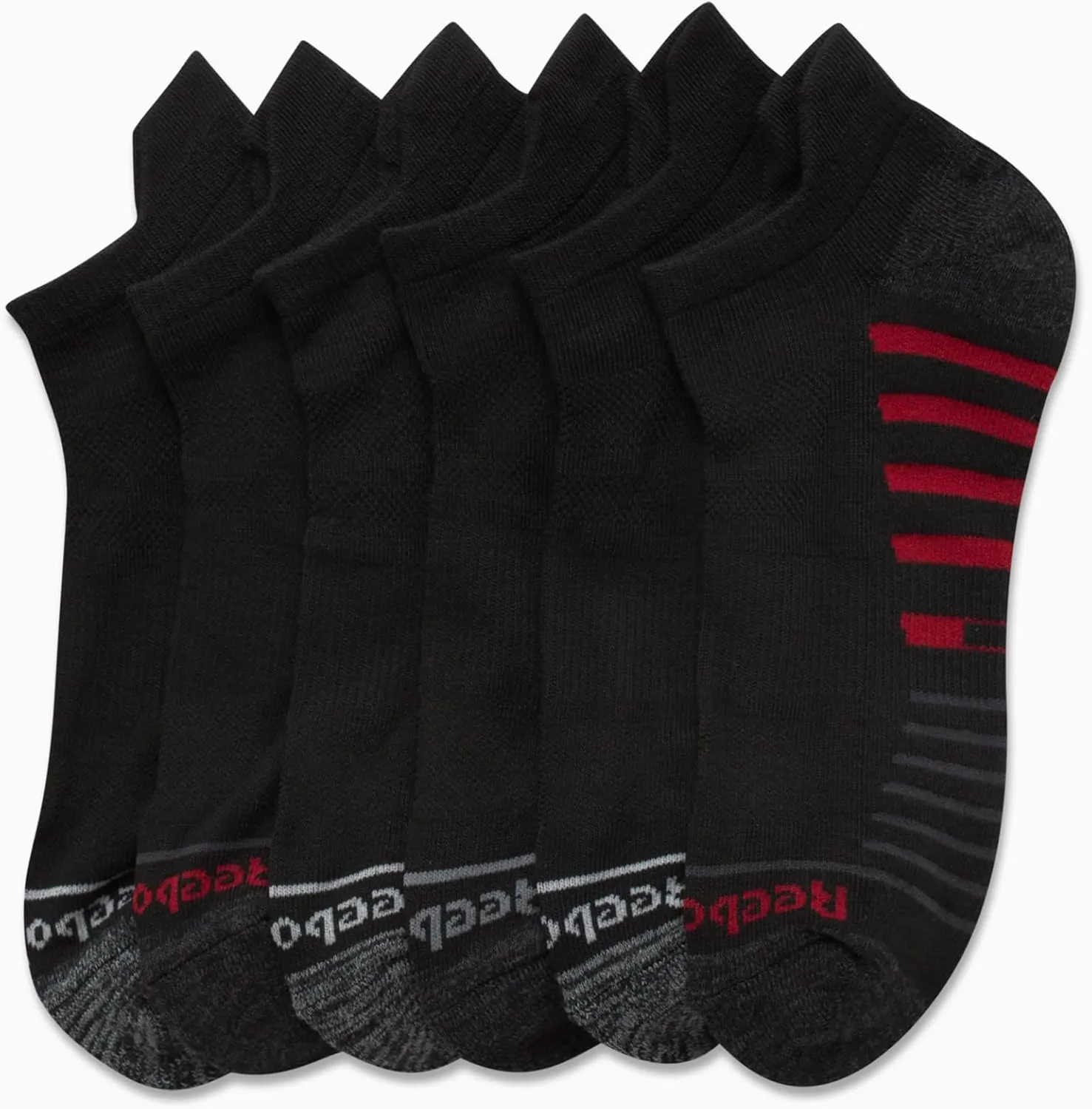Reebok Men’s Low Cut Socks – 6 Pack Basic Cushion Low Cut No Show Socks for Men - Men's Athletic Socks (Size: 6-12.5)
