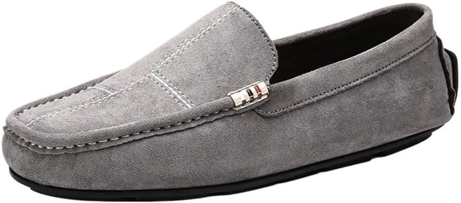 Resistant Anti-Slip Lightweight Mens Loafers Shoe Round Toe Suede Vamp Moccasins Driving Loafers