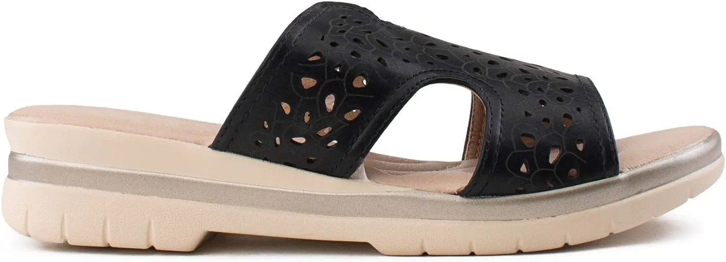RF ROOM OF FASHION Women's Cutout Design Comfort Slide Sandals