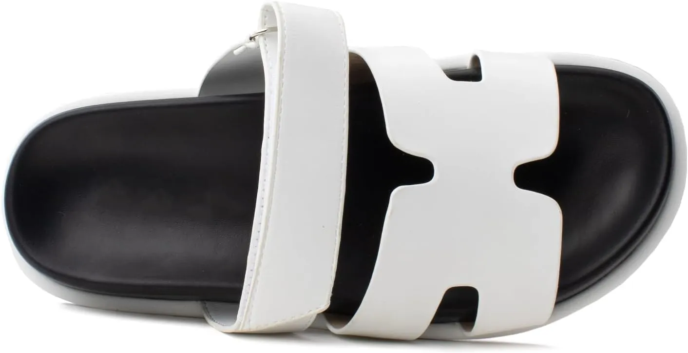 RF ROOM OF FASHION Women's Cutout Design Comfort Slide Sandals