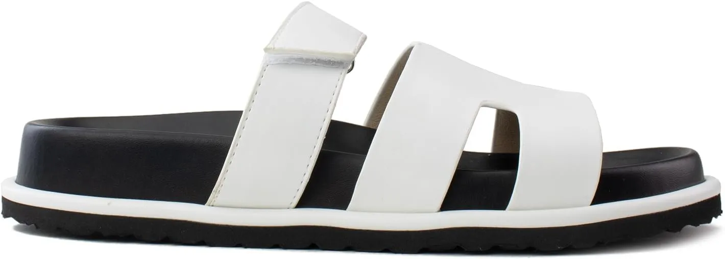 RF ROOM OF FASHION Women's Cutout Design Comfort Slide Sandals