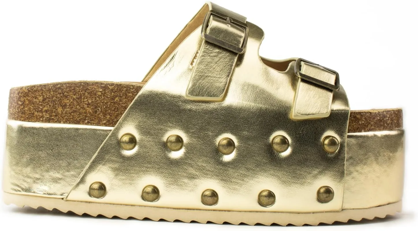 RF ROOM OF FASHION Women's Open Toe Slide on Footbed Platform Sandals