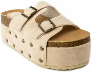 RF ROOM OF FASHION Women's Open Toe Slide on Footbed Platform Sandals
