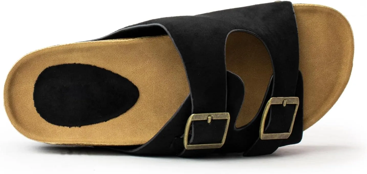 RF ROOM OF FASHION Women's Open Toe Slide on Footbed Platform Sandals