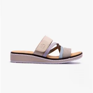 Rieker V3652-92 Womens Mules Beige Multi