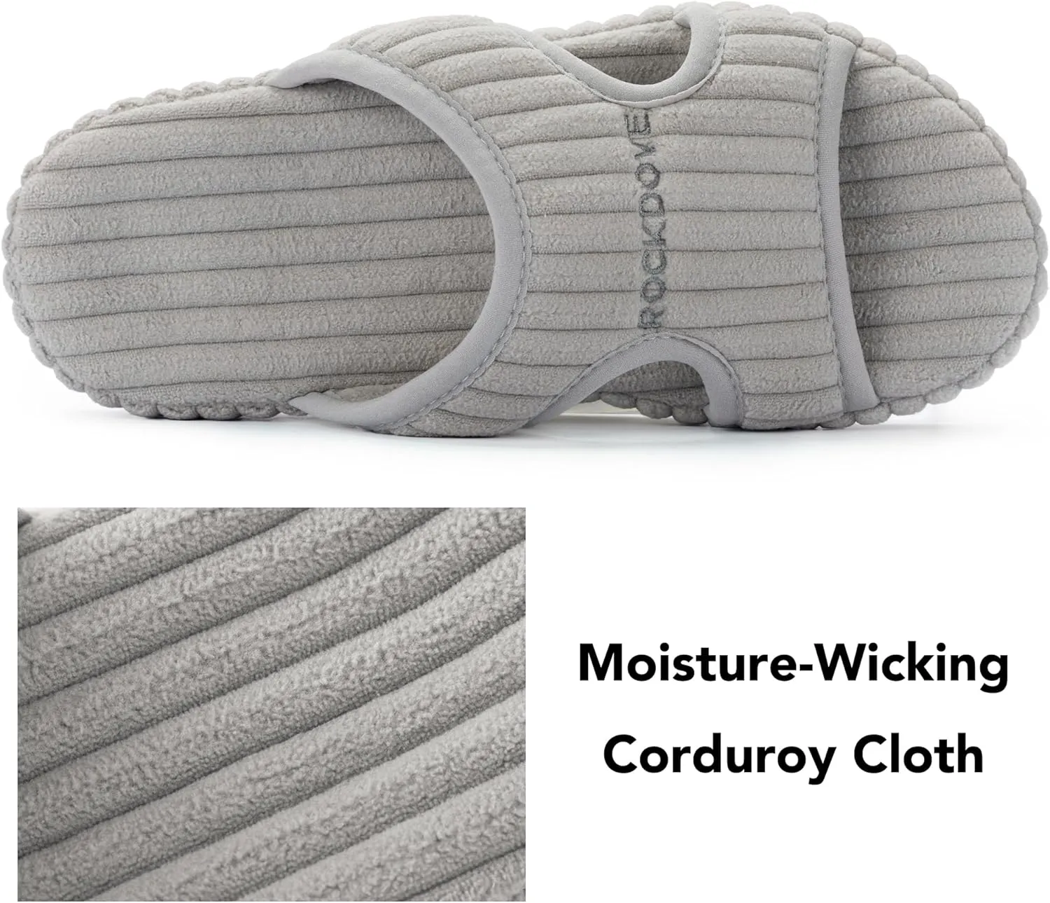 RockDove Women's Bounce-Back Ribbed Corduroy Slide Indoor House Slipper