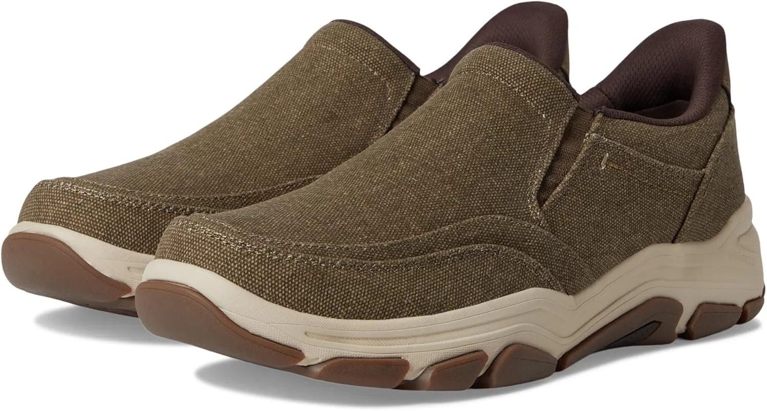 Rockport Men's Reece Sneaker, Brown Canvas, 8 X-Wide