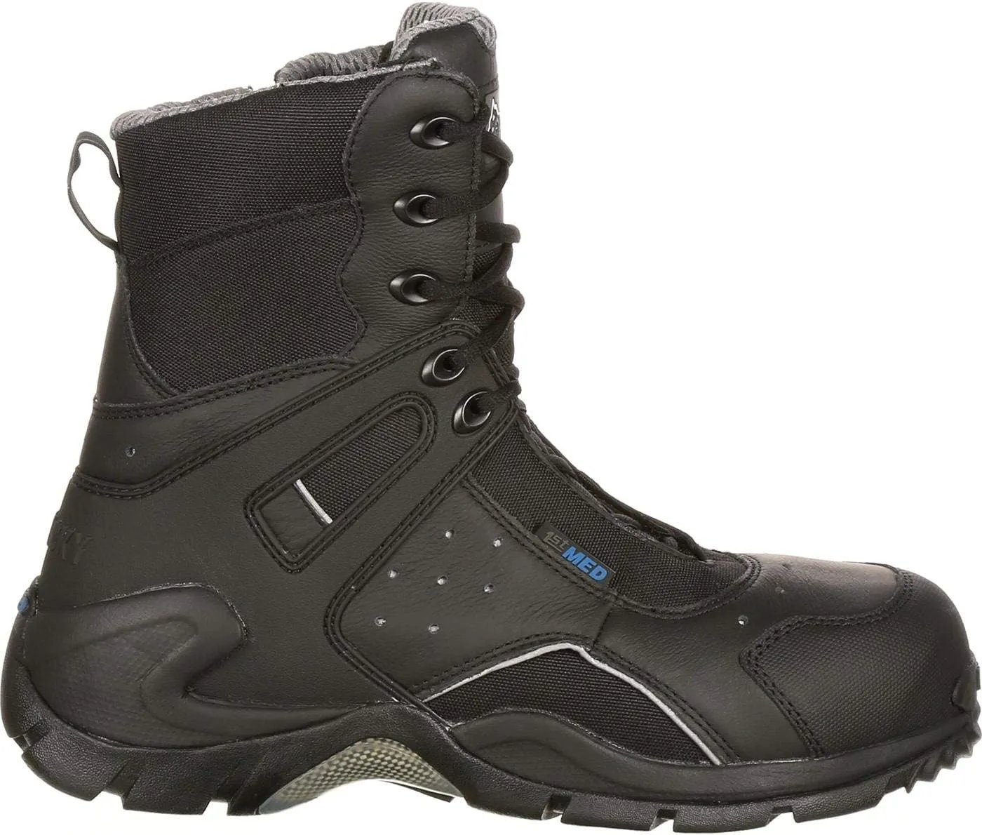 ROCKY 1st Med Carbon Fiber Toe Puncture-Resistant Side-Zip Waterproof Public Service Boot