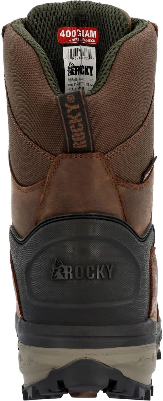 ROCKY Mens Grizzly Insulated Round Toe Lace Up Casual Boots Mid Calf - Brown