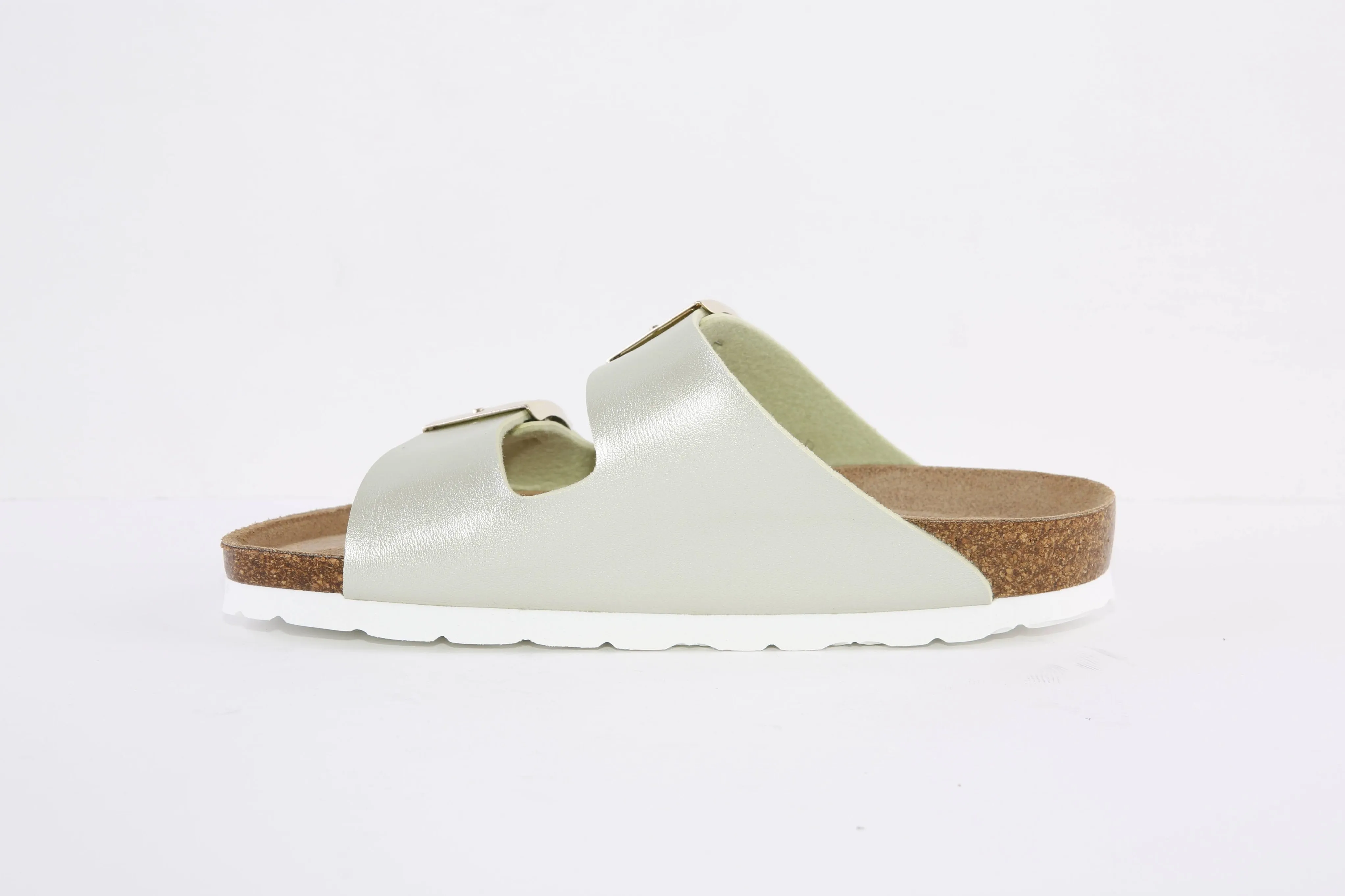 ROHDE - 5653 65 FLAT 2 BUCKLE COMFORT MULE - GREEN METALLIC