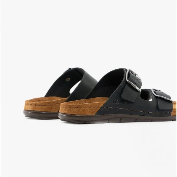 Rohde 5865 Womens Leather Mule Sandals Black