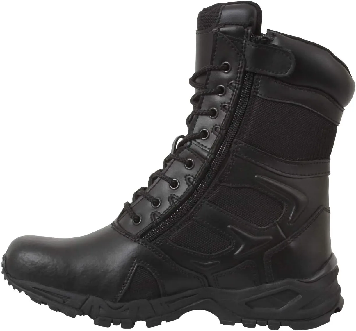 Rothco Forced Entry Deployment Boots With Side Zipper - 8 Inch (Black, US Footwear Size System, Adult, Men, Numeric, Wide, 9)