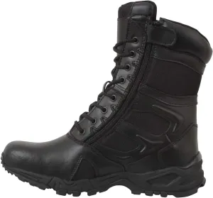 Rothco Forced Entry Deployment Boots With Side Zipper - 8 Inch (Black, US Footwear Size System, Adult, Men, Numeric, Wide, 9)