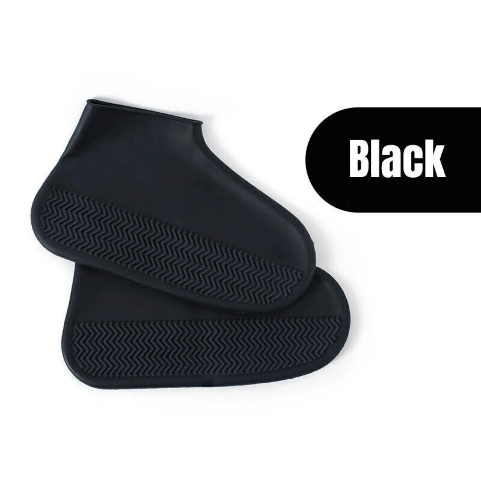 RUBBER Foot Medium Non Slip Rain Water SHOE COVER WATERPROOF Silicone  Black