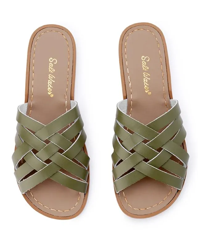 Salt Water Sandals | Retro Slide | Olive | Adult