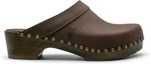 Sandgrens Handmade Swedish Wood Clogs for Men, Low Heel Mule | Bergen