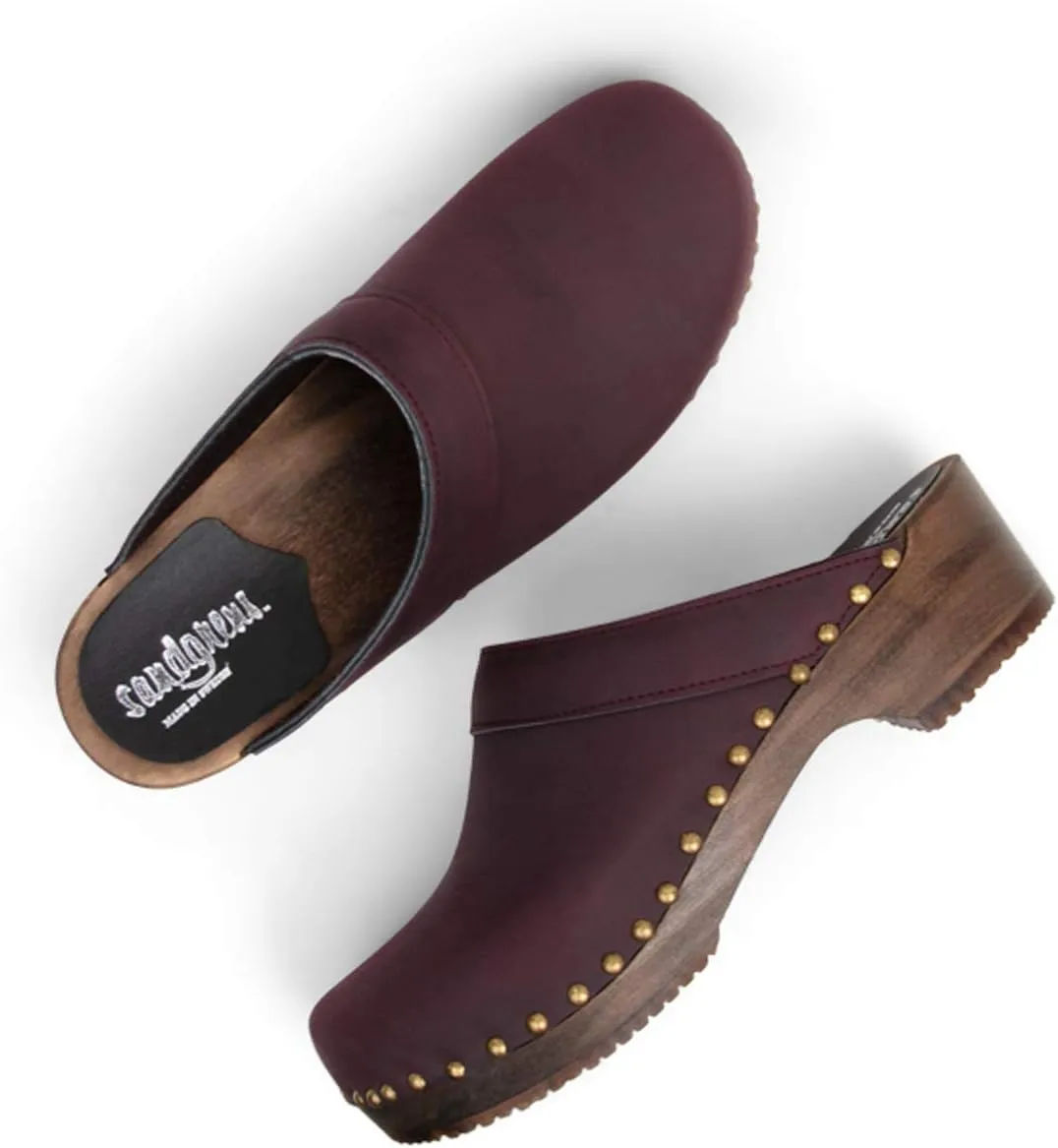 Sandgrens Handmade Swedish Wood Clogs for Men, Low Heel Mule | Bergen