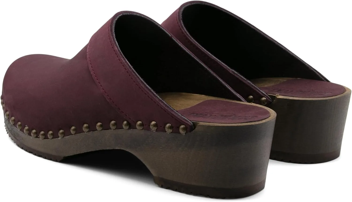 Sandgrens Handmade Swedish Wood Clogs for Men, Low Heel Mule | Bergen