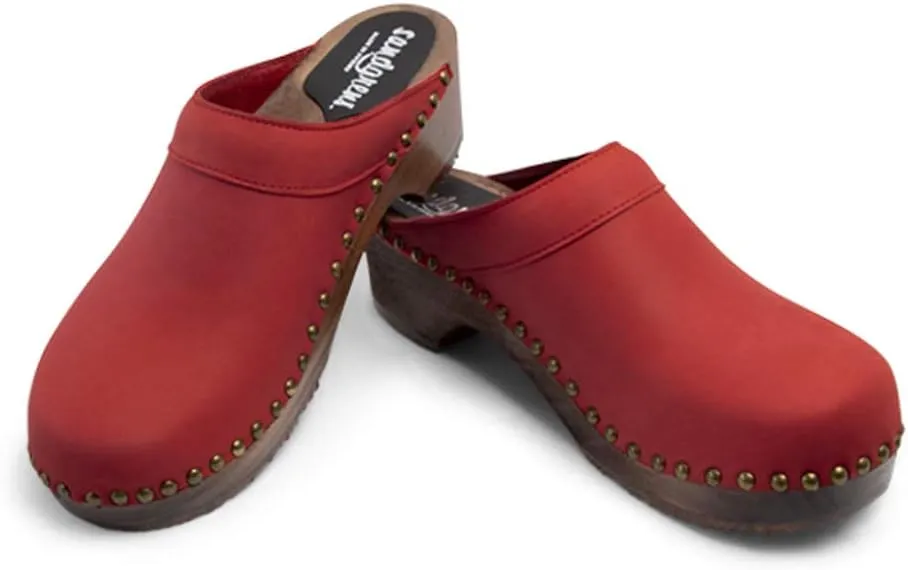 Sandgrens Handmade Swedish Wood Clogs for Men, Low Heel Mule | Bergen
