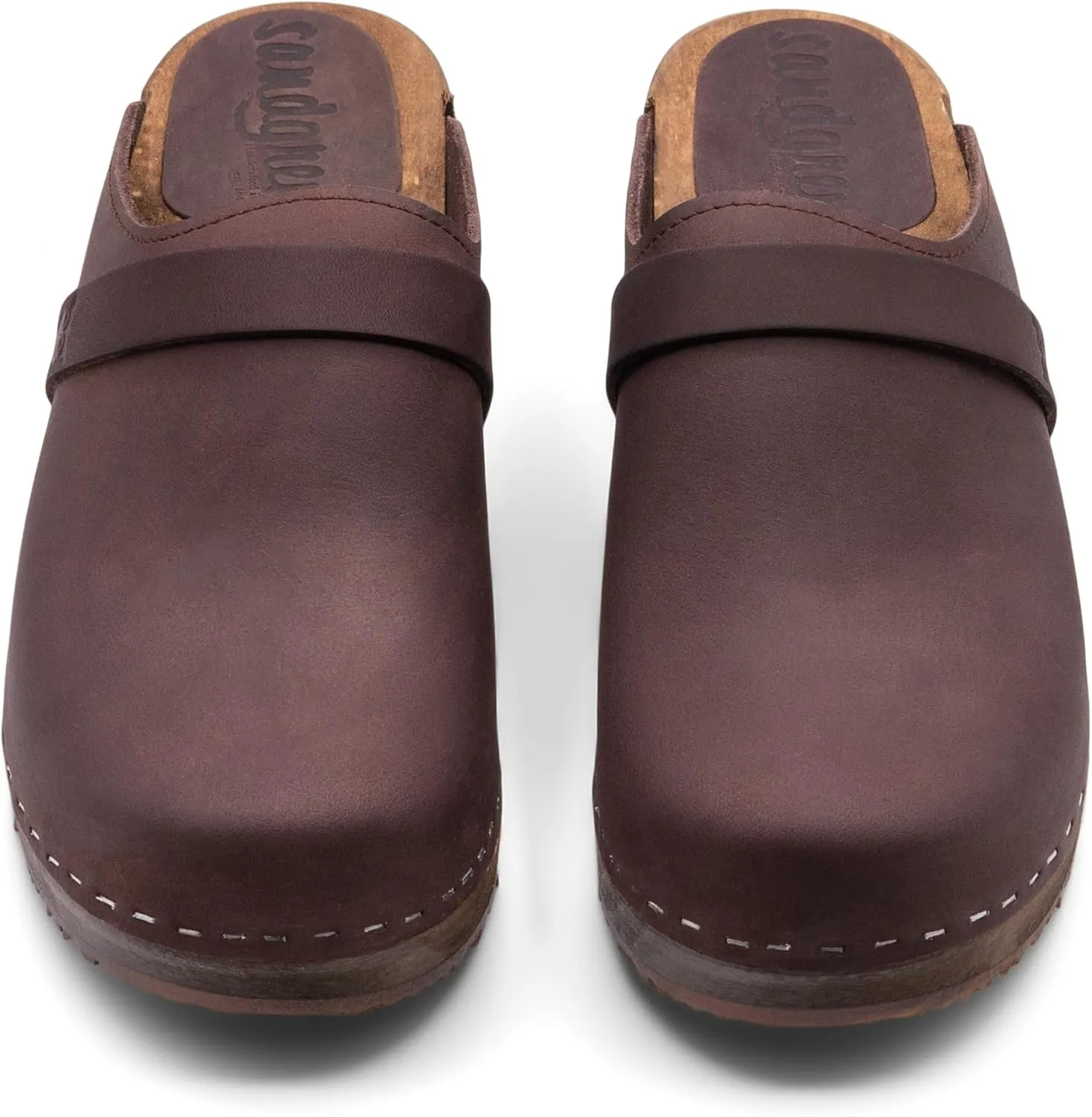 Sandgrens Handmade Swedish Wood Clogs for Men, Low Heel Mule | Malmö