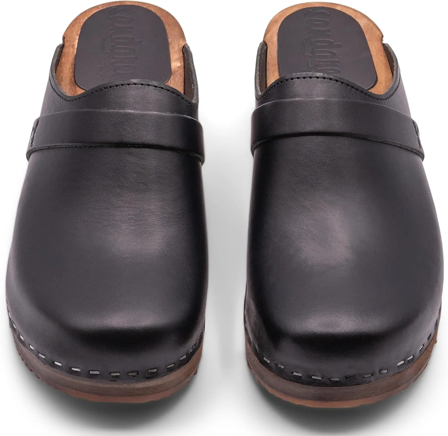 Sandgrens Handmade Swedish Wood Clogs for Men, Low Heel Mule | Malmö