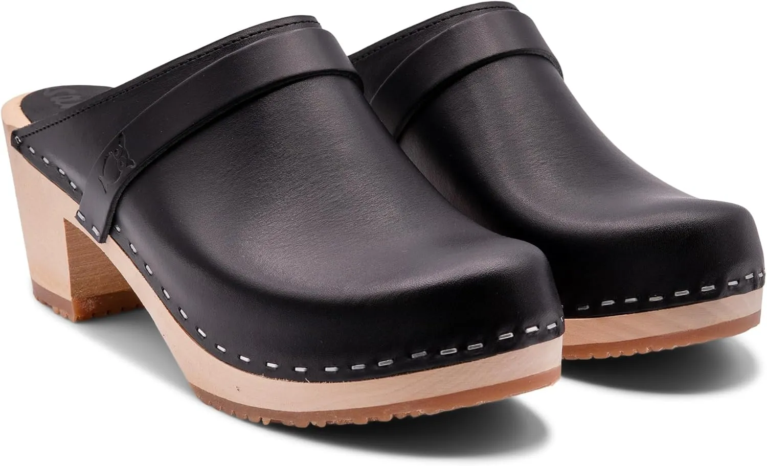 Sandgrens Handmade Swedish Wood Clogs for Women, High Heel Mule | Dublin