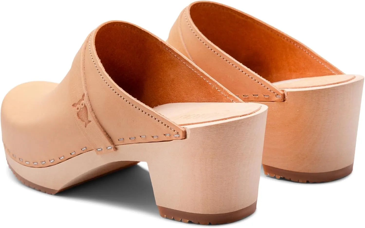 Sandgrens Handmade Swedish Wood Clogs for Women, High Heel Mule | Dublin