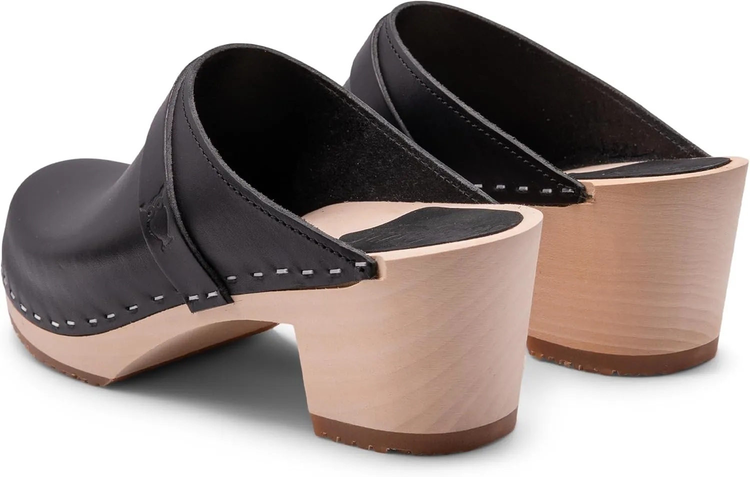 Sandgrens Handmade Swedish Wood Clogs for Women, High Heel Mule | Dublin