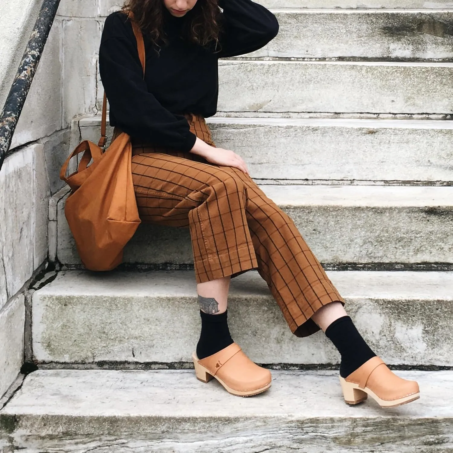 Sandgrens Handmade Swedish Wood Clogs for Women, High Heel Mule | Dublin