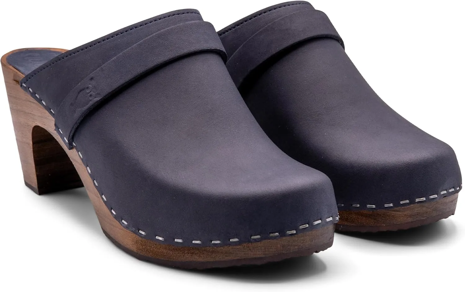 Sandgrens Handmade Swedish Wood Clogs for Women, High Rise Mule | Maya