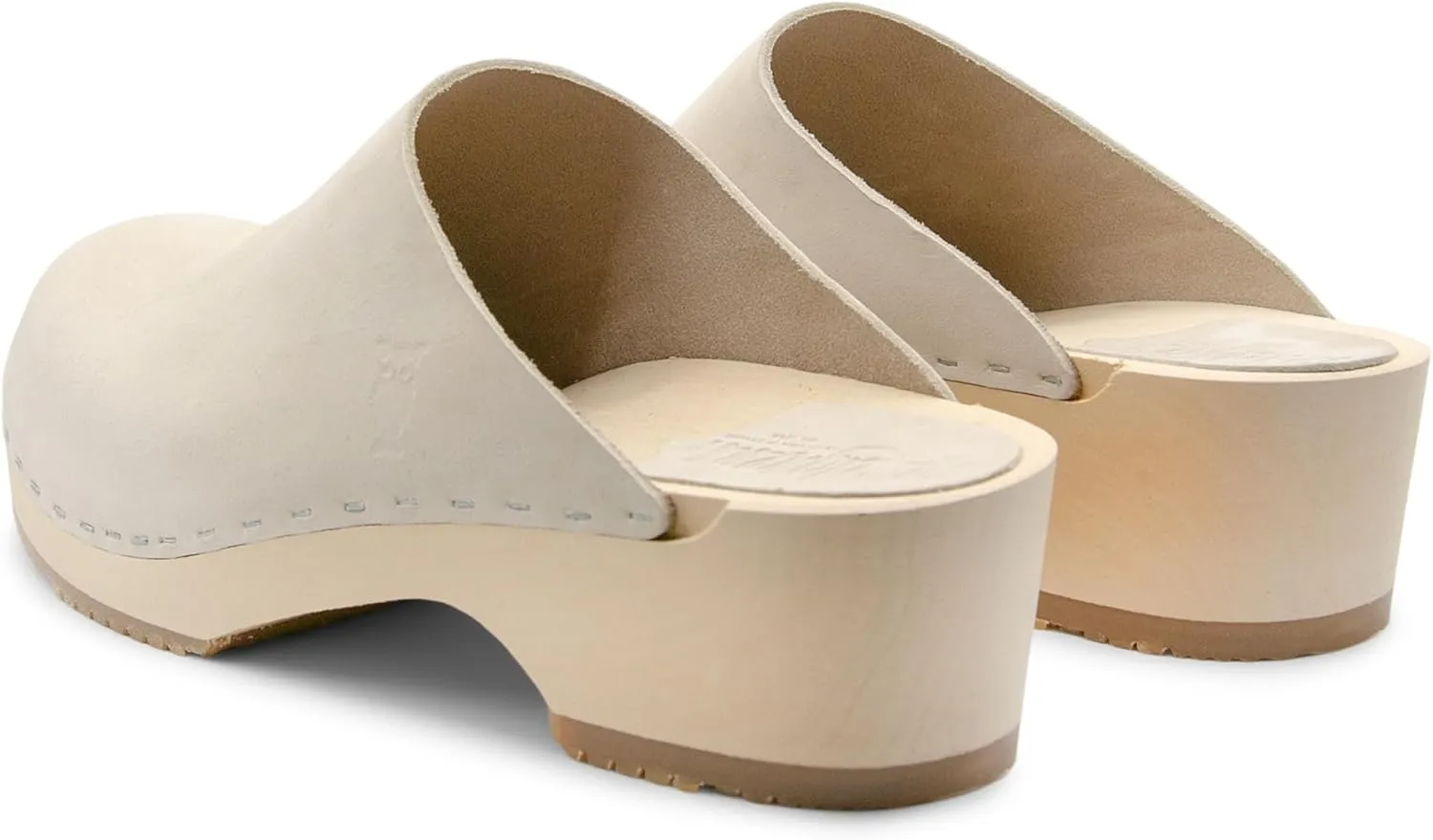 Sandgrens Handmade Swedish Wood Clogs for Women, Low Heel Mule | Austin