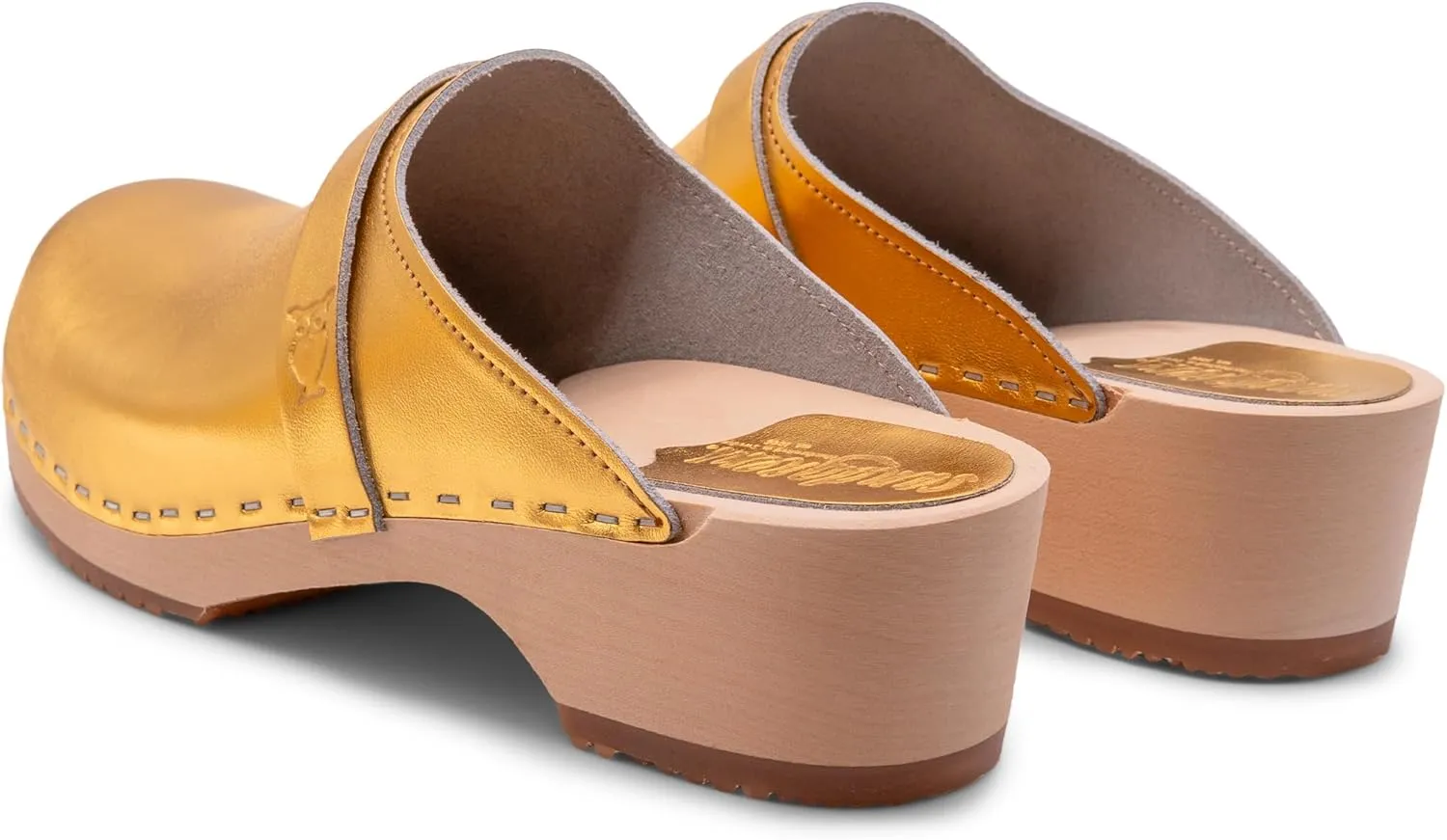 Sandgrens Handmade Swedish Wood Clogs for Women, Low Heel Mule | Tokyo
