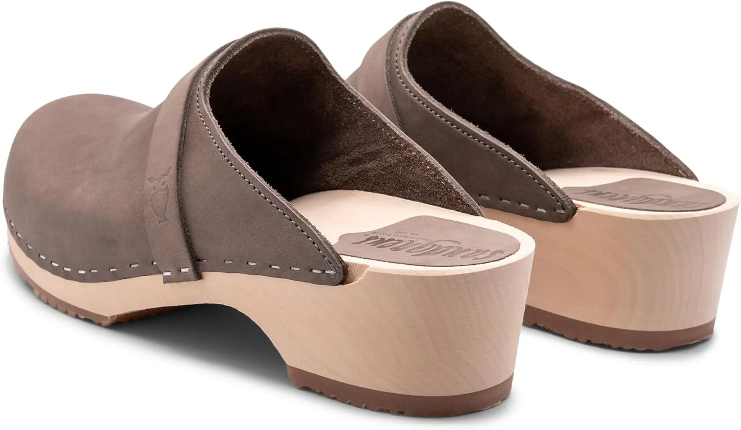 Sandgrens Handmade Swedish Wood Clogs for Women, Low Heel Mule | Tokyo