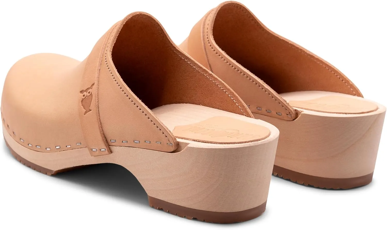 Sandgrens Handmade Swedish Wood Clogs for Women, Low Heel Mule | Tokyo
