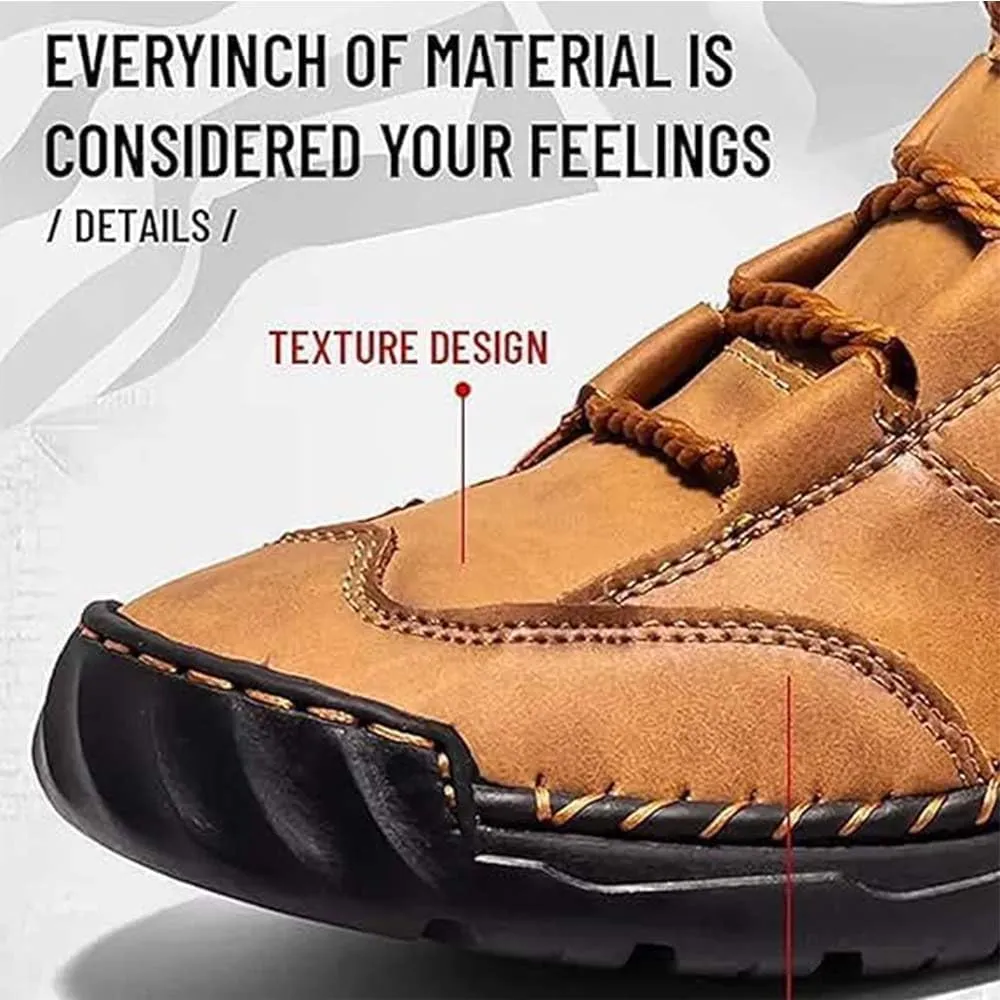 Sawbehind Leather Boots, Sawbehind Men'S Comfortable Handmade Leather Boots– Waterproof, Arch Support, Outdoor Leather Shoes