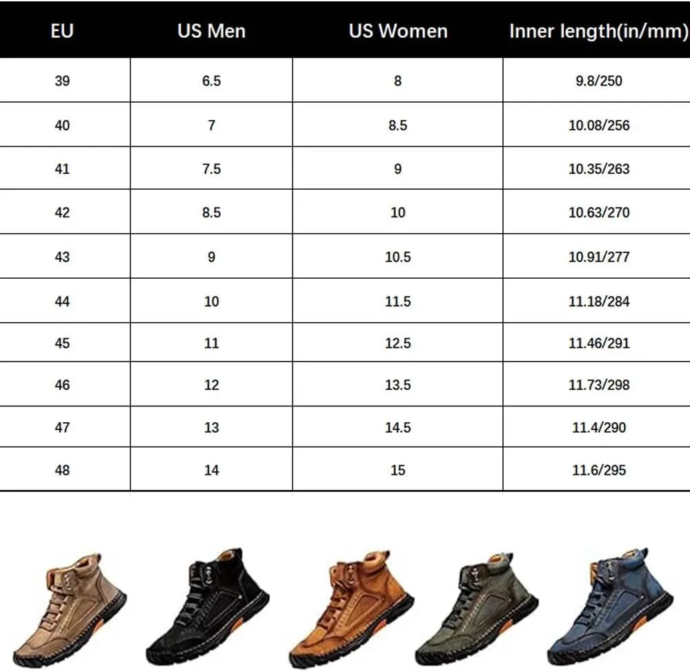 Sawbehind Leather Boots, Sawbehind Men'S Comfortable Handmade Leather Boots– Waterproof, Arch Support, Outdoor Leather Shoes