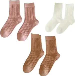 Seamless Winter Socks - 3 Pairs with Bag | Warm Cotton Wool, Quick-Dry & Breathable | Thick, Cozy Boot Socks for Women | Gifts