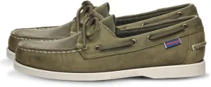 Sebago Portland Crazy H Boat Shoes - Patterned & Distressed Waxed Leather Mocassins with Leather Sock Lining & Non-Marking, Non-Slip Rubber Outsoles