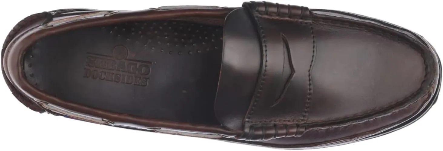 Sebago Sloop Waterproof Boat Shoes - Full-Grain Leather Loafer-Style Moccasins with Snug Leather Sock Lining and Non-Marking, Non-Slip Rubber Outsoles