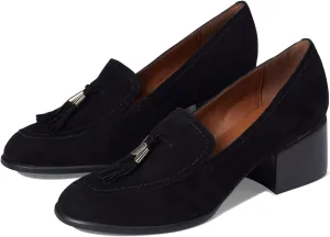 SHODENSE Women Round Toe Chunky Heel Loafers Tassel Slip On Suede Loafer Pumps Fringed Vintage 2 inch Mid Block Heel Dress Shoes with Tassels Comfortable Office Ladies Casual Walking 4-11 M US