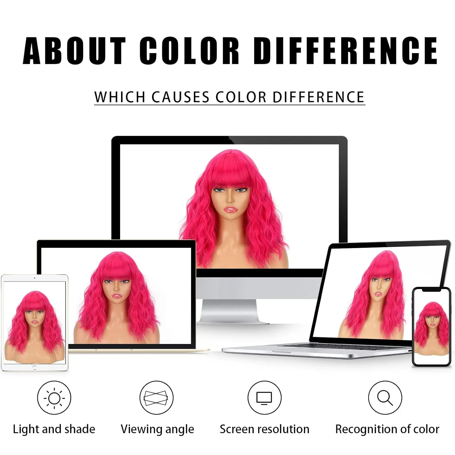 Short Pink Wigs for Women Short Wavy Hot Pink Wigs with Bangs Synthetic Curly Bob Wig Curly Shoulder Length Cosplay Wig for Women Girls