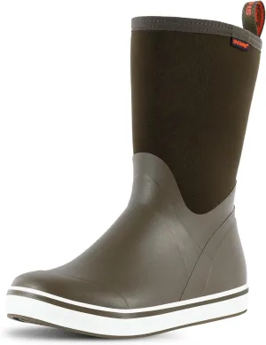 Showave Men's Deck Boots Mid Calf Rubber Boots Waterproof Fishing Sailing Boots Non-Slip Insulated Rain Boots For Outdoor Gardening Mud Yard Working